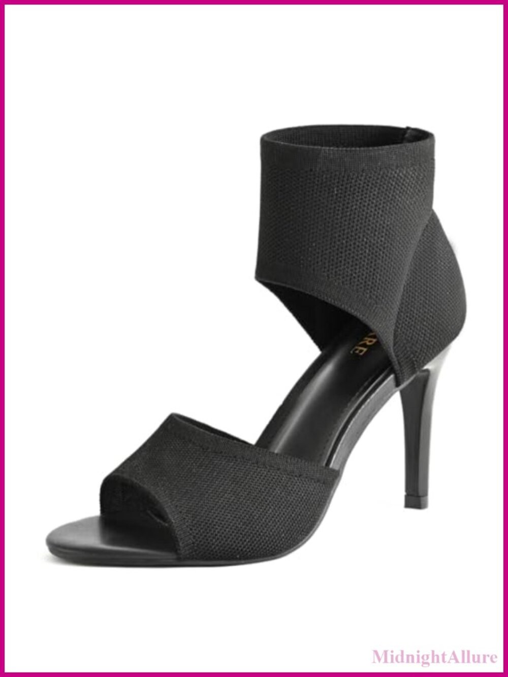 Women's Peep Toe Stiletto Heeled Sandals Stretchy Knit Slip On